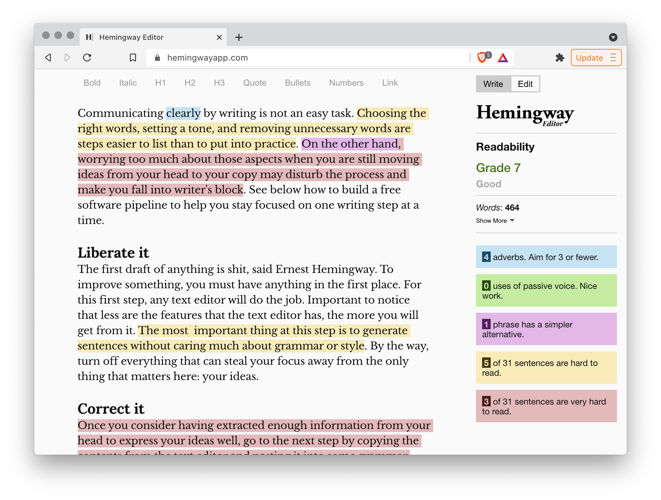 Hemingway Editor